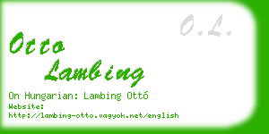 otto lambing business card