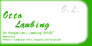 otto lambing business card